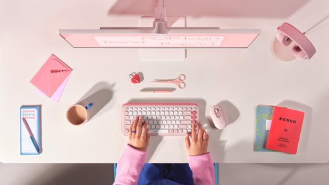 Logitech POP Icon Combo tastiera + Mouse Bluetooth (Rosa, Bianco)