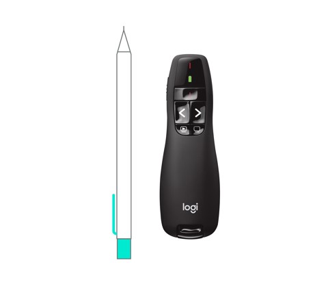 Logitech R400 puntatore wireless RF Nero