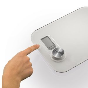 Macom Bilancia da cucina elettronica con funzionamento senza batterie Bianco Superficie piana Rettangolo