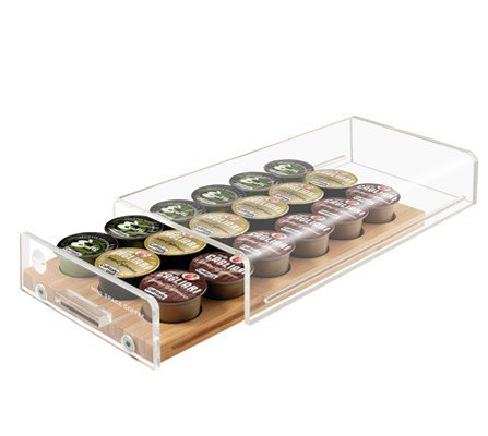 Macom Cassetto portacapsule universale SalvaSpazio per capsule di caffè Legno Trasparente