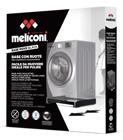 Meliconi Base Move Black Base antivibrazione per lavatrice asciugatrice
