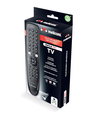 Meliconi Gumbody Facile TV+ telecomando RF Wireless Pulsanti