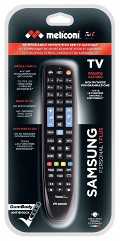 Meliconi Gumbody Personal 1 Plus telecomando IR Wireless TV Pulsanti