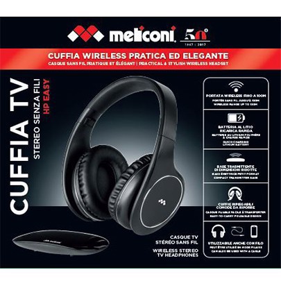 Meliconi HP Easy Cuffie Wireless A Padiglione MUSICA Nero