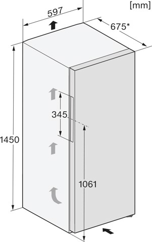 Miele 12431410 congelatore Congelatore verticale Libera installazione 200 L Bianco