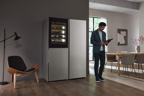 Miele KWNS 4784 DE Cantinetta vino con compressore Libera installazione Argento 44 bottiglia/bottiglie