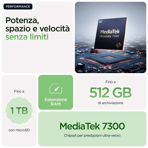 Motorola edge 60 con Moto AI (8/256GB, Fotocamera 50+50+10MP, selfie 50MP, Display 6.67" pOLED 120Hz, MediaTek Dimensity 24M, batteria 5200mAh, ricarica 68W, Android 15), PANTONE Shamrock
