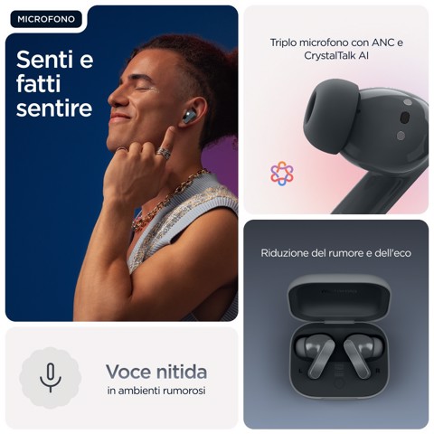 Motorola Moto Buds Bass Auricolare True Wireless Stereo (TWS) In-ear Musica e Chiamate Bluetooth Nero