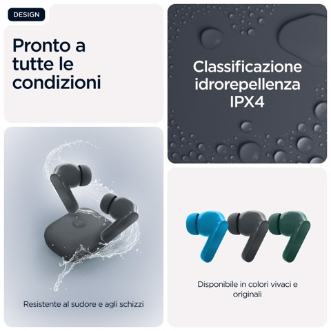 Motorola Moto Buds Bass Auricolare True Wireless Stereo (TWS) In-ear Musica e Chiamate Bluetooth Nero