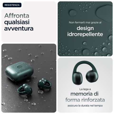 Motorola moto buds loop Auricolare Wireless A clip Chiamate/Musica/Sport/Tutti i giorni Bluetooth Verde