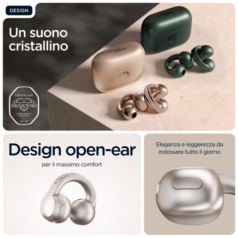 Motorola moto buds loop Cuffie Wireless In-ear Chiamate/Musica/Sport/Tutti i giorni Bluetooth Beige
