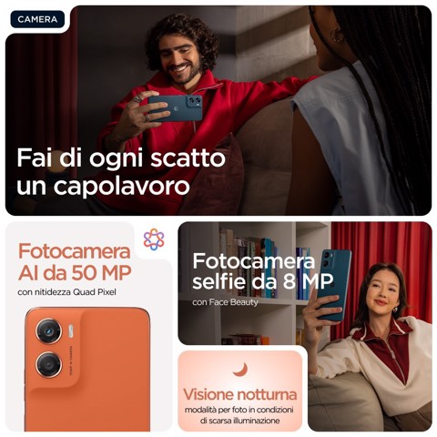 Motorola moto g06 17,5 cm (6.88") Doppia SIM Android 15 4G USB tipo-C 4 GB 128 GB 5200 mAh Arancione
