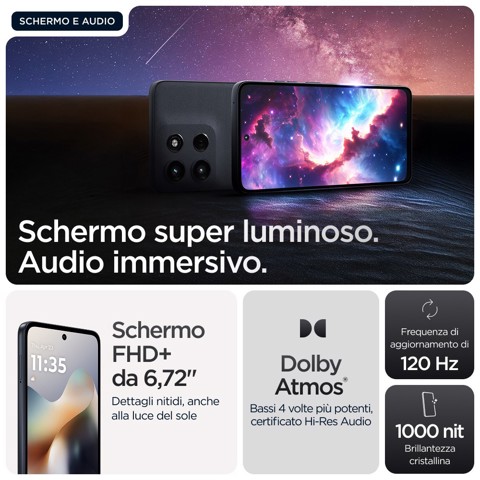Motorola moto g56 5G 17,1 cm (6.72") Dual SIM ibrida Android 15 USB tipo-C 8 GB 512 GB 5200 mAh Nero
