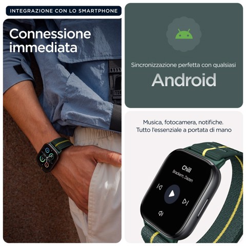 Motorola moto watch fit 4,83 cm (1.9") OLED 44.5 mm Digitale Touch screen Verde, Grigio GPS (satellitare)