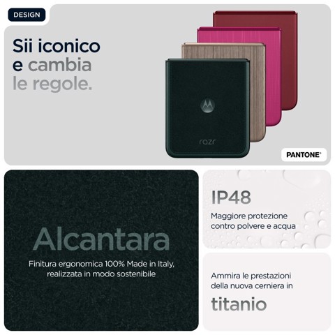 Motorola razr 60 Ultra con Moto AI (16/512GB, 50+50MP, selfie 50MP, display esterno 4.0" interno 7" pOLED 165Hz, Qualcomm Snapdragon 8 Elite, 4700mAh, 5G, Dual SIM, Android 15) PANTONE Scarab