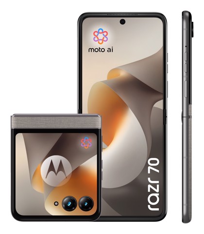 Motorola razr 70 (8/256GB, Doppia camera 50MP, Display interno FHD+ 6.9" 120Hz e esterno 3.62", MediaTek Dimensity 7450X, 4800mAh, TurboPower 30W, Android 16), PANTONE Hematite