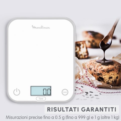 Moulinex BN50U0 bilancia da cucina Bianco Superficie piana Rettangolo Bilancia da cucina elettronica
