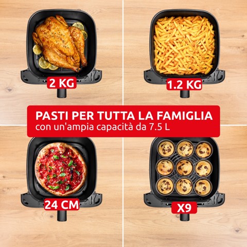 Moulinex Easy Fry Mega Compact , Friggitrice ad Aria XL Capacità 7.5L, design compatto, EZ8618
