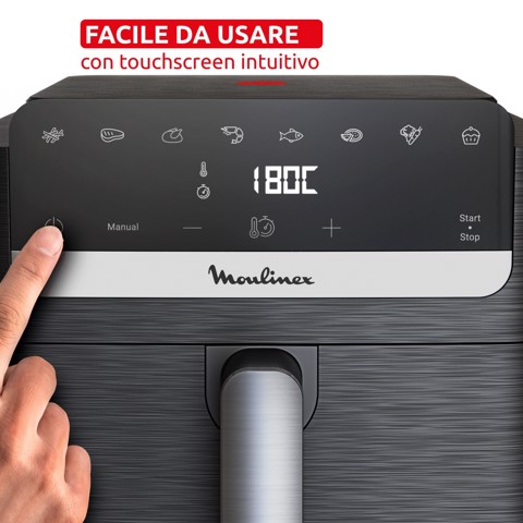 Moulinex Easy Fry Mega Compact , Friggitrice ad Aria XL Capacità 7.5L, design compatto, EZ8618