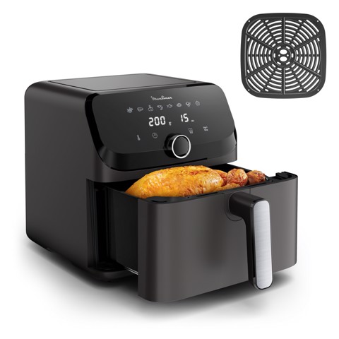Moulinex Easy Fry Mega , Friggitrice ad aria, Capacità Extra Large 7,5L/2kg, 8 programmi preimpostati, Coal Grey