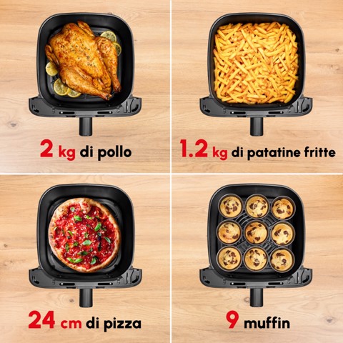 Moulinex Easy Fry Mega , Friggitrice ad aria, Capacità Extra Large 7,5L/2kg, 8 programmi preimpostati, Coal Grey