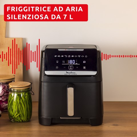 Moulinex Easy Fry Silence 7L, Friggitrice ad aria, Silenziosa, Frontale Rimovibile