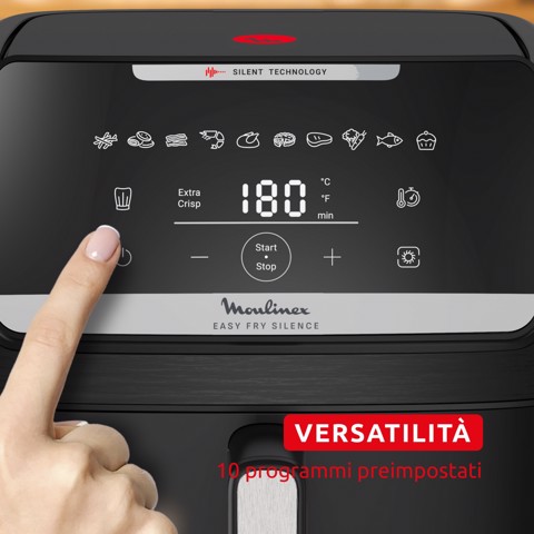 Moulinex Easy Fry Silence 7L, Friggitrice ad aria, Silenziosa, Frontale Rimovibile