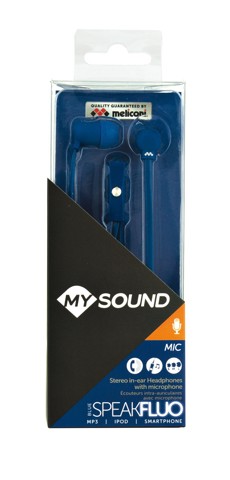 MySound Speak Fluo Auricolare Cablato In-ear Musica e Chiamate Blu