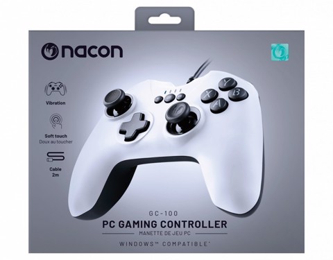 NACON PCGC-100WHITE periferica di gioco Bianco USB Gamepad Analogico/Digitale PC