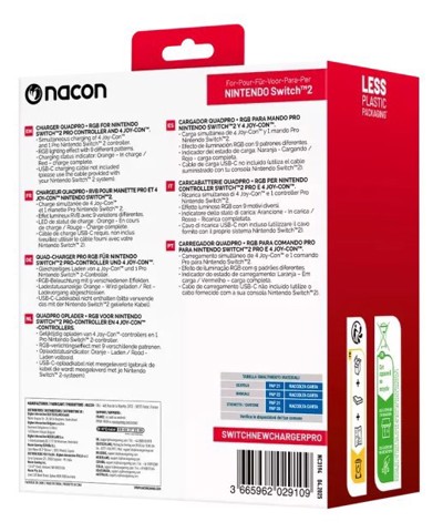 NACON SWITCHNEWCHARGERPRO accessorio di controller da gaming Base di ricarica