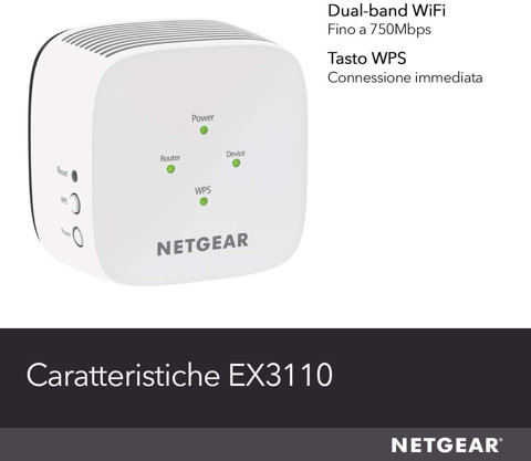 Netgear EX3110 Ricevitore e trasmettitore di rete Bianco 10, 100, 300 Mbit/s