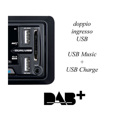 New Majestic DAB-442 BT Autoradio Dab Plus con usb, bluetooth, aux, memory card  Nero 180 W Bluetooth