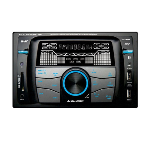 New Majestic SV-517 Autoradio Dab Plus Due Din,Pds,4X45W,2Usb,Aux,Sd Nero 180 W