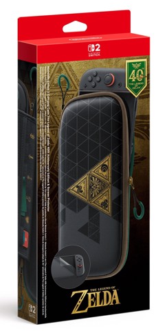 Nintendo Switch 2 Carrying Case & Screen Protector - The Legend of Zelda - 40th Anniversary Edition Custodia rigida Nero, Verde