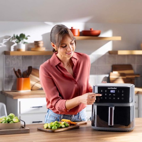 NutriBullet CrispLite Vision Singolo 8 L Indipendente 2000 W Friggitrice ad aria calda Nero