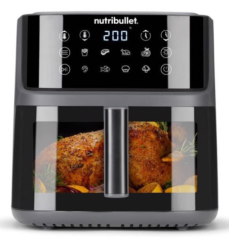 NutriBullet CrispLite Vision Singolo 8 L Indipendente 2000 W Friggitrice ad aria calda Nero