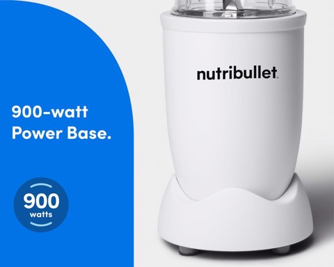 NutriBullet Pro – Frullatore Compatto e Potente, Estrattore di Nutrienti, Smoothie Maker, 900W, Bianco Opaco (NB907MAW)