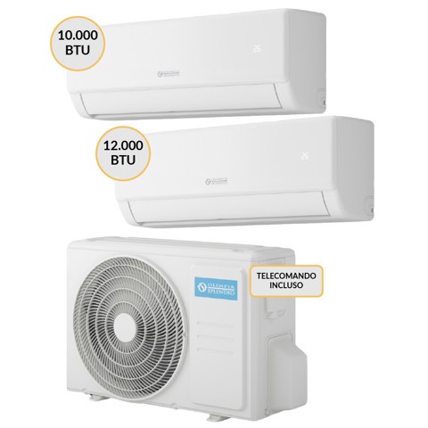 Olimpia Splendid Condizionatore DUAL split Inverter 10000+12000 btu Wi-Fi OSCAAMH14EI + OSSAAQH10EI + OSSAAQH12EI Climatizzatore Fisso