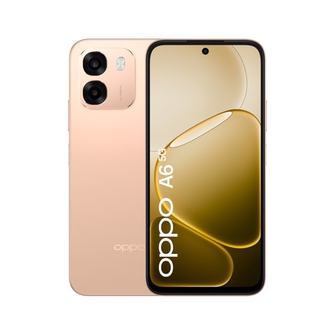 OPPO A6 5G AI Smartphone, doppia fotocamera 50MP+2, Selfie 8MP, Display 6.75” 120HZ IPS HD+, 6550mAh, RAM 6GB(Esp2GB/4GB/6GB)+ROM 256GB [Versione Italia], Aurora Gold