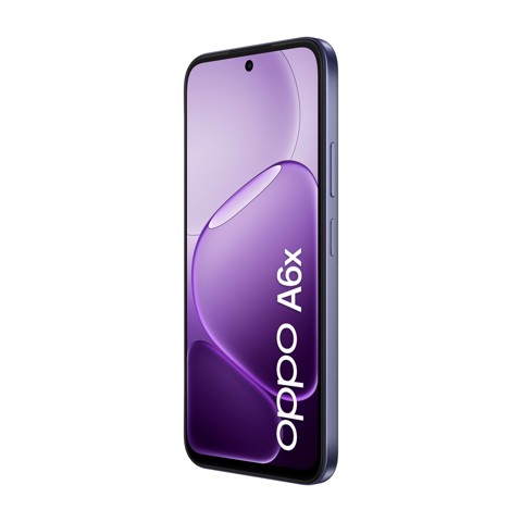 OPPO A6x AI Smartphone, doppia fotocamera 13MP+QVGA, Selfie 5MP, Display 6.75” 120HZ IPS HD+, 6100mAh, RAM 4GB(Esp1GB/2GB/4GB)+ROM 256GB [Versione Italia], Black Purple