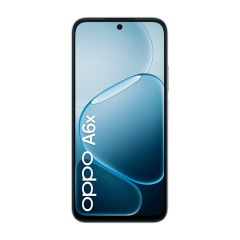 OPPO A6x AI Smartphone, doppia fotocamera 13MP+QVGA, Selfie 5MP, Display 6.75” 120HZ IPS HD+, 6100mAh, RAM 4GB(Esp1GB/2GB/4GB)+ROM 128GB [Versione Italia], Ice Blue