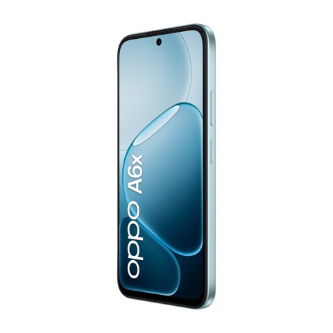 OPPO A6x AI Smartphone, doppia fotocamera 13MP+QVGA, Selfie 5MP, Display 6.75” 120HZ IPS HD+, 6100mAh, RAM 4GB(Esp1GB/2GB/4GB)+ROM 128GB [Versione Italia], Ice Blue