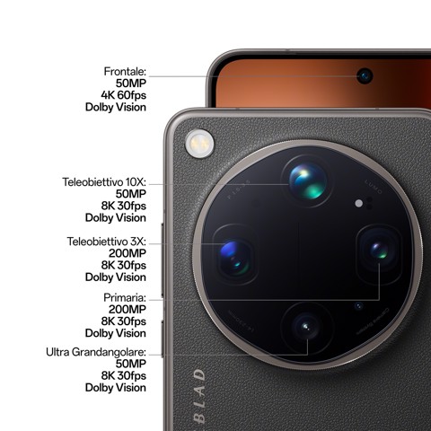 OPPO Find X9 Ultra 5G AI Smartphone, Quad Camera 200+200+50+50MP, Selfie 50MP, Display 6.82” 144HZ AMOLED 2K, 7050mAh, RAM 12GB(Esp4GB/8GB/12GB)+ROM 512GB, Supporto Auto [Versione Italia], Tundra Umber