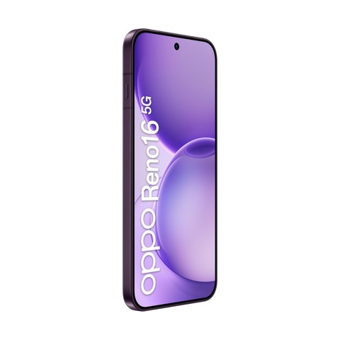 OPPO Reno16 5G AI Smartphone, Tripla fotocamera 50+50+50MP, Selfie 50MP, Display 6.32” 120HZ AMOLED FHD+, 6000mAh, RAM 8GB(Esp2GB/4GB/8GB)+ROM 512GB [Versione Italia], Purple Black