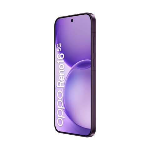 OPPO Reno16 5G AI Smartphone, Tripla fotocamera 50+50+50MP, Selfie 50MP, Display 6.32” 120HZ AMOLED FHD+, 6000mAh, RAM 8GB(Esp2GB/4GB/8GB)+ROM 512GB [Versione Italia], Purple Black