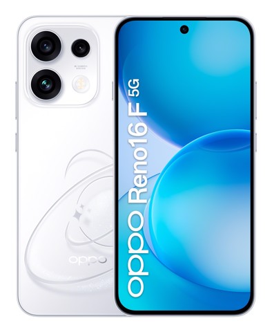 OPPO Reno16 F 5G AI Smartphone, Tripla fotocamera 50+8+50MP, Selfie 50MP, Display 6.57” 120HZ AMOLED FHD+, 6500mAh, RAM 8GB(Esp2GB/4GB/8GB)+ROM 256GB [Versione Italia], Pop White