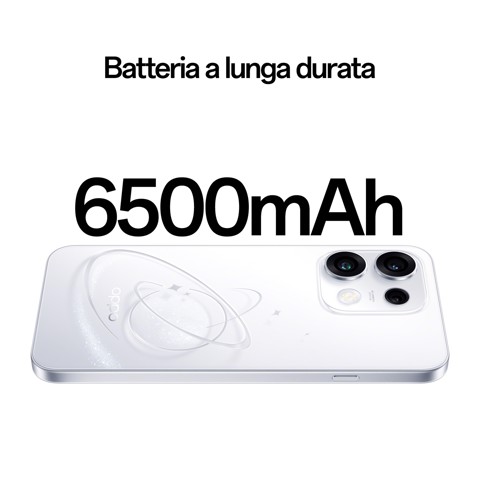 OPPO Reno16 F 5G AI Smartphone, Tripla fotocamera 50+8+50MP, Selfie 50MP, Display 6.57” 120HZ AMOLED FHD+, 6500mAh, RAM 8GB(Esp2GB/4GB/8GB)+ROM 256GB [Versione Italia], Pop White