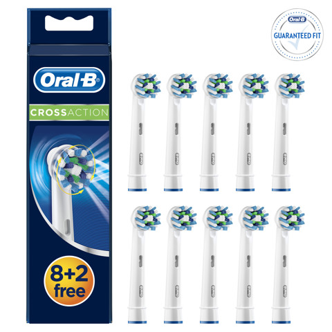 Oral-B CrossAction Testine di ricambio per spazzolino 8 + 2 Extra