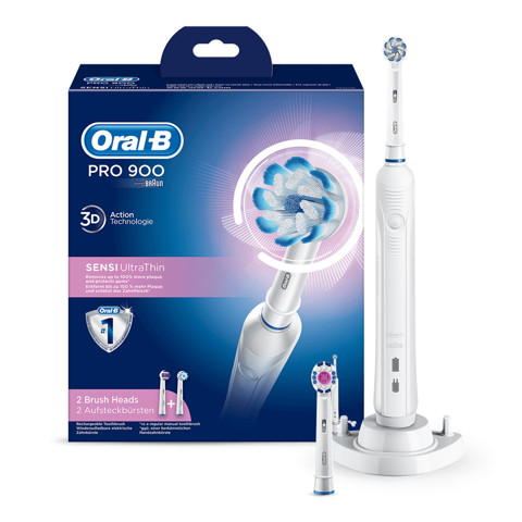 Oral-B PRO 900 Sensi UltraThin Adulto Spazzolino rotante Bianco