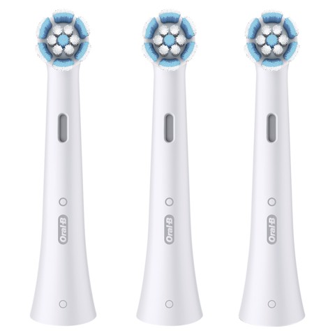 Oral-B Testine di Ricambio iO Gentle Care, testine rotonde originali, setole angolate per una rimozione più profonda della placca, testina più morbida, adatte a gengive sensibili, 3